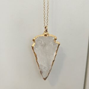 Gold and Clear Crystal Pendant Necklace